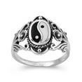 thumbnail image 4 of Sterling Silver Women's Chinese Yin Yang Ring ( Sizes 6 7 8 9 10 11 12 ) Wholesale 925 Band 18mm Rings (Size 5), 4 of 4