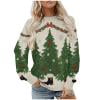 Taqqpue Women Men Christmas Sweatshirt Long Sleeve Christmas Funny Xmas Tree Graphic Crewneck Pullover Top Ugly Christmas Sweater for Women