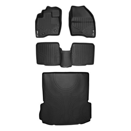 Ford Bronco Cargo Liner - Maxliner 2017-2019 Ford Explorer Without 2nd Row Center Console Floor Mats 2 Rows Maxtray Cargo Liner Set Black A0245/B0082/D0082