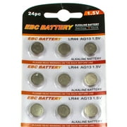 Multi-Pack EBC Battery LR44 AG13 Premium Alkaline 1.5 Volt Non Rechargeable Round Button Cell Batteries for Watches Clocks Remotes Games Controllers Toys & Electronic Devices