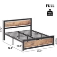 thumbnail image 1 of QinaQin 14 Inch FULL Size Bed Frame, Industrial Platform, Retro, 1 of 6