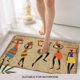 thumbnail image 6 of Brown Boho Doormat Outdoor Entrance 24"x36", Farmhouse Vintage Ethnic African Women Absorb Moisture Dirt Door Mats, Non-Slip Rubber Backing Floor Mats Indoor, Low-Profile Front Door Rugs, 6 of 9