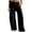 Black, variant on Women's Wide Leg Jeans Spring High Waisted Stretchy Straight Leg Zipper Button Loose Pants Large Pocket Black M