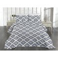 thumbnail image 2 of Ambesonne Abstract Quilted Coverlet 3 Pcs, Geometric Pattern Modern, King Size, Navy Blue Dark Taupe Grey, 2 of 4