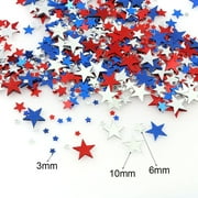 OAVQHLG3B 4th of July Glitter, 30g USA Accessories,Red White Blue Star Confetti Star Glitter for Resin Sparkle Chunky Glitters Sequins for USA Themed America Patriotic Independence Day