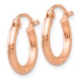 thumbnail image 2 of 14k Rose Gold Hoop Earrings Round Classic, 2 of 7