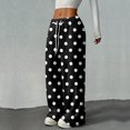 thumbnail image 5 of Hearthz Women's Fuzzy Plush Pajama Pants Plaid Soft Fuzzy Elastic Waist Wide Leg Lounge Pants with Pockets Fall Winter Warm Pajama Bottoms Women, 5 of 6