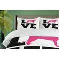 thumbnail image 3 of Ambesonne Irish Wolfhound Duvet Cover Sets, Love Text and Dog, 2-Queen, Charcoal Grey and Hot Pink, 3 of 6
