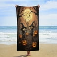 thumbnail image 3 of Halloween Scary Night Full Moon Oversized -Washed Lightweight Quick Dry Beach Towels - 32"x63", 3 of 7