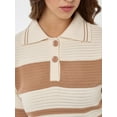thumbnail image 4 of Striped Crop Sweater with Polo Shirt Collar, 4 of 5