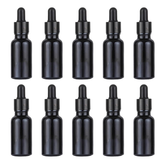 10pcs Essential Oil Bottles Small Sample Bottles Screw Cap Glass Dropper Bottles 20ml