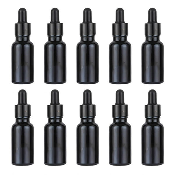 10 botellas de aceite esencial, frasco pequeño para muestra, tapas de rosca y gotero de vidrio. 20ml