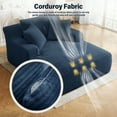 thumbnail image 4 of Aukfa Corduroy Chaise Lounge Chair, Oversized Indoor Lounger Floor Sofa Bed for Living Room, Bedroom, Small Space,Blue, 4 of 8