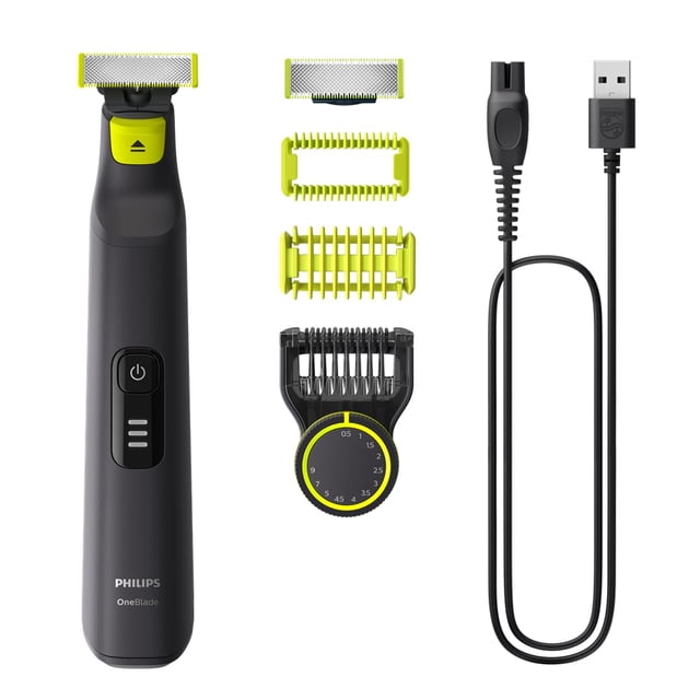 Philips OneBlade Pro Cara y Cuerpo, Peine guía con 12 longitudes, recorta, perfila y afeita, QP6542/10
