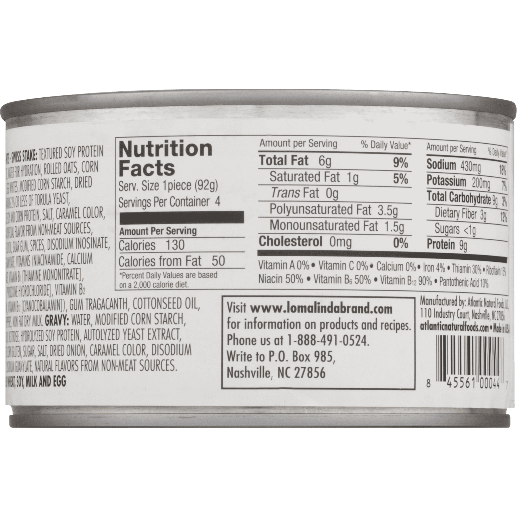 Loma Linda Swiss Stake, with Gravy, 13 Oz