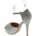 thumbnail image 3 of Blossom Womens Vice-126-233 Bridal Formal Evening Party High Heel Peep Toe Glitter Sandal, 3 of 4
