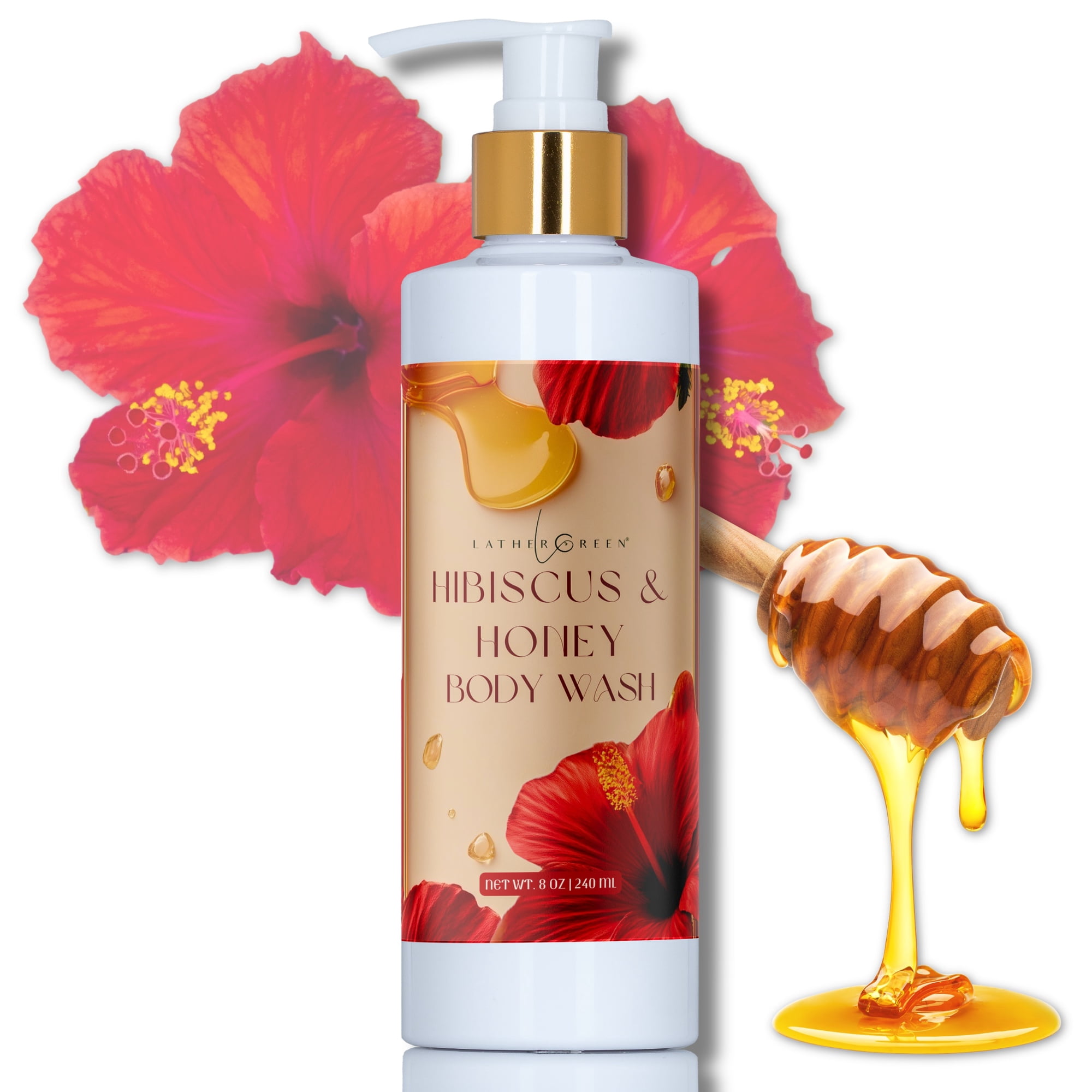 Hibiscus & Honey Hydrating Body Wash for Women | Floral Shower Gel