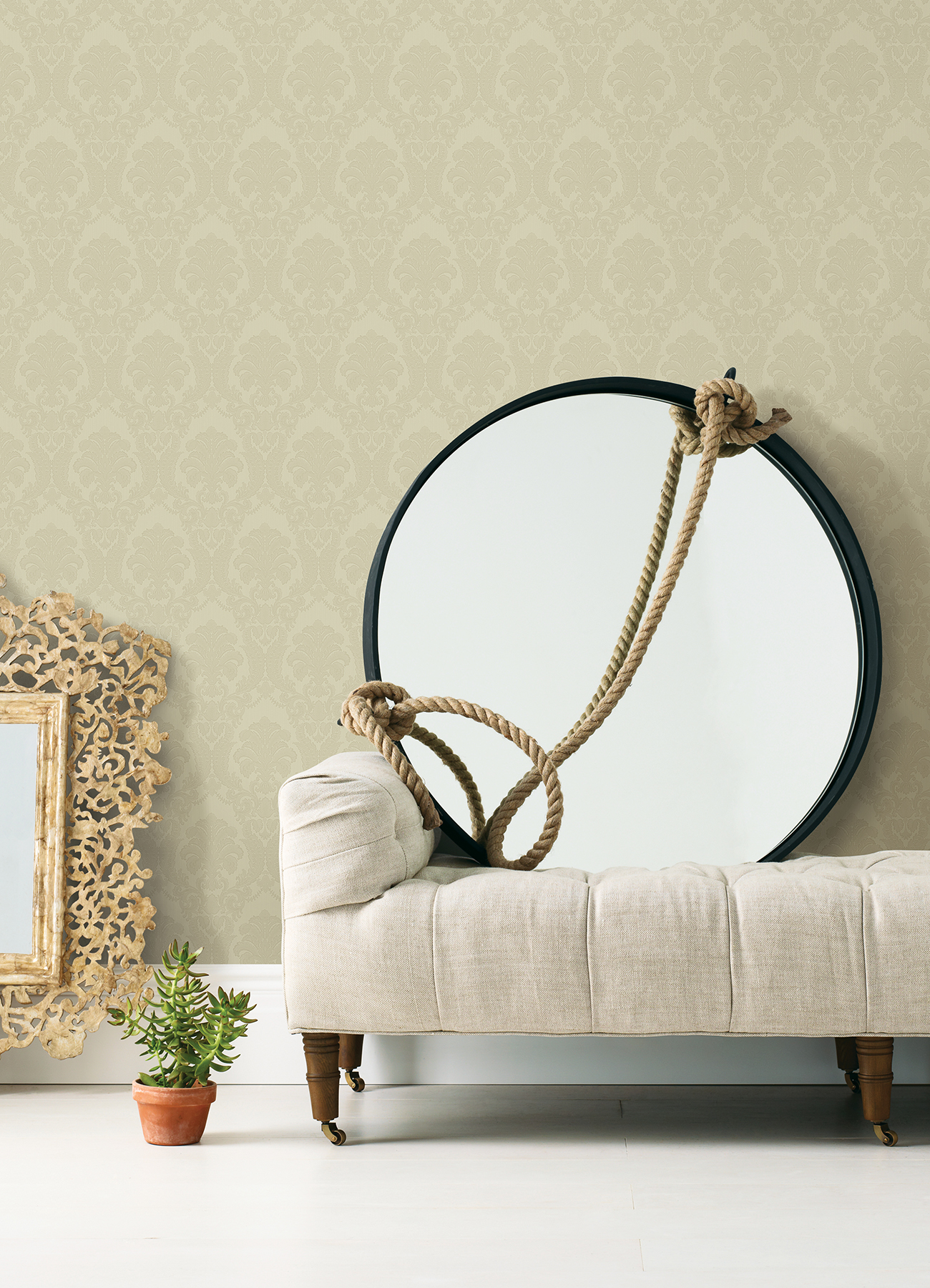 Sirpi Wallcoverings Renatta Gold Damask Wallpaper