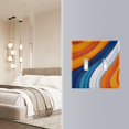 thumbnail image 4 of Yayeee Toggle Light Switch Wall Plate 3-Gang 6.37"x4.48" Decorative Outlet Cover, Orange Abstract Wavy, 4 of 7