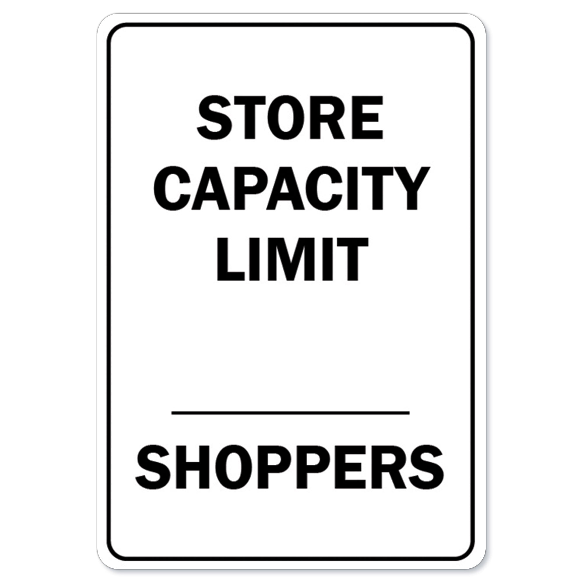 Public Safety Sign Store Capacity Limit Shoppers Heavy Duty