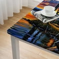 thumbnail image 5 of Acheng Sunset Lake Cabin Square Tablecloth Great for Home Kitchen/Parties/Holiday Dinner 100% Polyester Fiber 36*36, 5 of 8