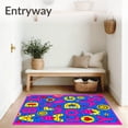 thumbnail image 3 of ODIKA 2'x3' Machine Washable Non-Slip Area Rug, Alphabet Parade Safari Motif with Playful Animal Letters and Whimsical Accents High Traffic Rug, Blue, 693420, 3 of 7