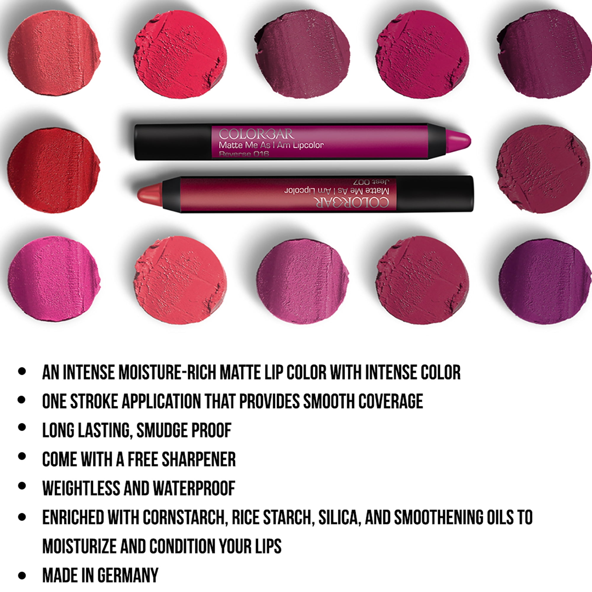 Colorbar Matte Me As I Am Lipcolor, Lipstick, 018 Devilry, 0.09 oz