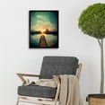 thumbnail image 2 of Path Into The Light Calm Landscape Oil Painting Art Print Framed Poster Wall Decor 12x16 inch, 2 of 5