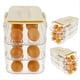 thumbnail image 3 of Soporte para Huevos para Frigorífico,Organizador Huevos con Ruedas,Contenedor para Huevos,Dispensador con Rodillo para Ahorro Huevos,Bandeja Apilable para Frigorífico,Color, 3 of 5