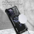 thumbnail image 5 of Nalacover Rugged Case for iPhone 14 with Magnetic Ring Holder Kickstand Cover, Military Grade Full Body Heavy Duty PC + TPU Shockproof Cover Compatible with Wireless Charging Case,Black, 5 of 7