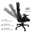 thumbnail image 3 of Gaming Chair Office Desk Chair Ergonomic Reclining Computer Chair Height Adjustable Swivel Recliner with Headrest Lumbar Support, Black, 3 of 7