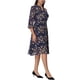 thumbnail image 4 of INSPIRE CHIC Vestido Camisero Floral Elegante para Mujeres con Cuello en V, Manga 3/4, Con Cinta Frontal, Vestidos Fluidos de Chifón, Talla L, Azul Oscuro, 4 of 6