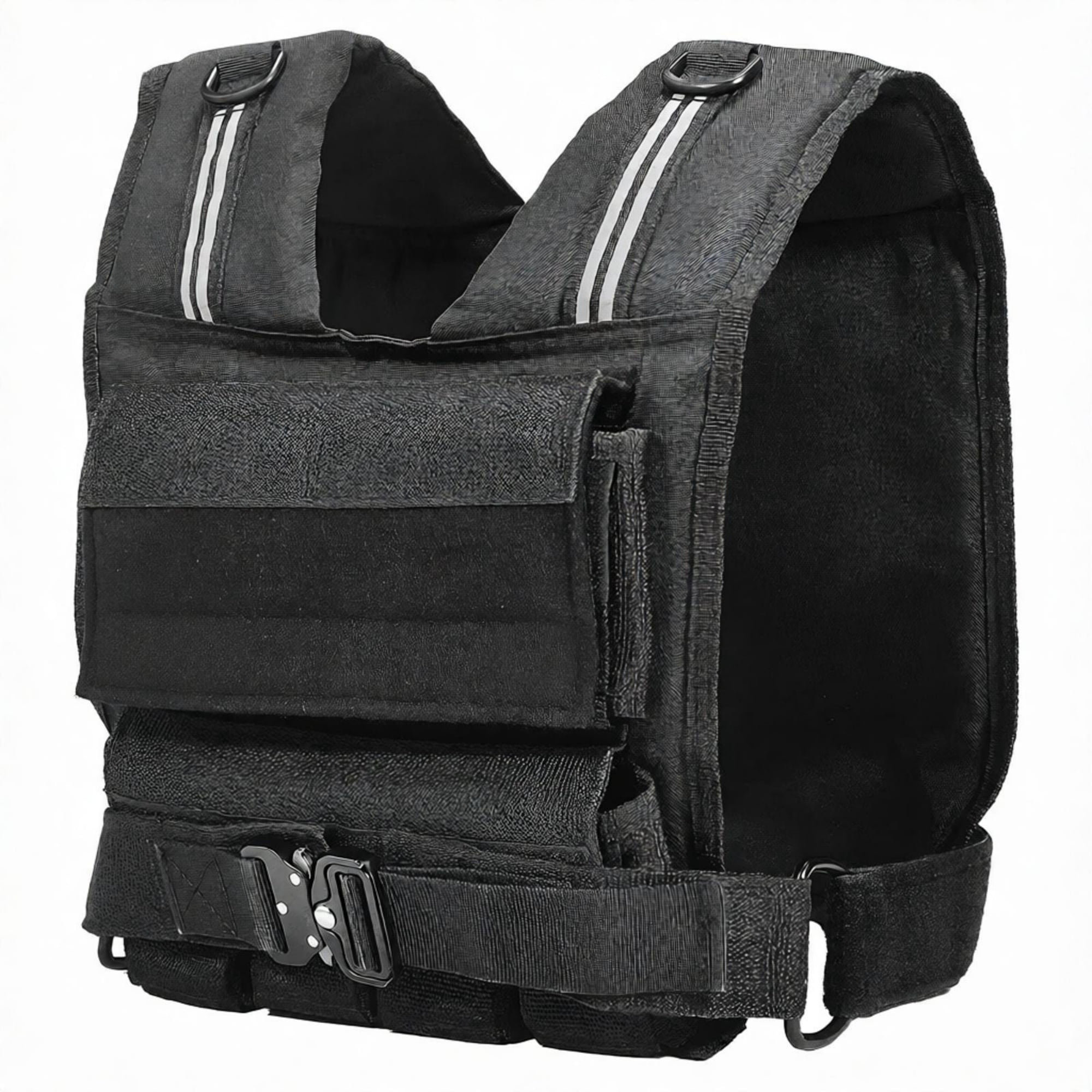 35lb Adjustable Weighted Vest, Iron Weight Training Vest with Shoulder Pad & Reflective Stripes for Running (Only Load-bearing Vest)