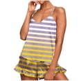 thumbnail image 2 of Conjunto de pijama de poliéster con tirantes finos y estampado de moda para mujer, 2 of 8