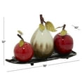 thumbnail image 4 of 18" x 12" Red Metal Fruit Sculpture with Platter, by DecMode, 4 of 11