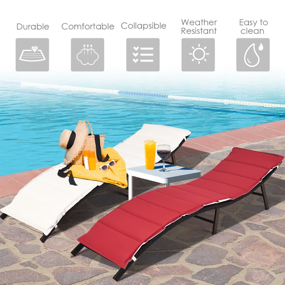 Aimee Lii 2Pcs Folding Patio Lounger Chair, Beach Lounge Chair for Outdoor, Patio Loungers Aimee Lii 2Pcs Folding Patio Lounger Chair, Beach Lounge Chair for Outdoor, Patio Loungers