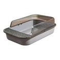 thumbnail image 2 of Cat Detachable Open Top Pet Litter Tray Splashproof Semi Closed Large Clear and Gray, 2 of 8