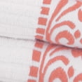 thumbnail image 3 of Superior Athens 3-Piece Cotton Greek Scroll Towel Set, Coral, 3 of 8