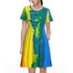 thumbnail image 1 of Fotbe Rainbow Colored Vestido Largo de Moda para Mujer, Vestido Tipo Camiseta con Manga Corta y Estilo Casual a Rayas y Bloques de Color, 1 of 6