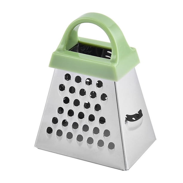Rallador de acero inoxidable de 20 cm con mango, rallador manual de 4 lados, para zanahorias, patatas, queso, jengibre y verduras.
