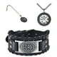 thumbnail image 1 of Set de Pulsera de cuero Vikinga y Collar para Hombre estilo Vikingo Brujula Vegvisir. estilo clásico de runas nórdicas - Plateado MADIOLA Moda Hombre, 1 of 8