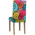 thumbnail image 2 of Funda Protectora para Silla ABPHQTO Elástica Colorida Asiento Comedor Hotel Fiesta de Boda Juego de 1, 2 of 4