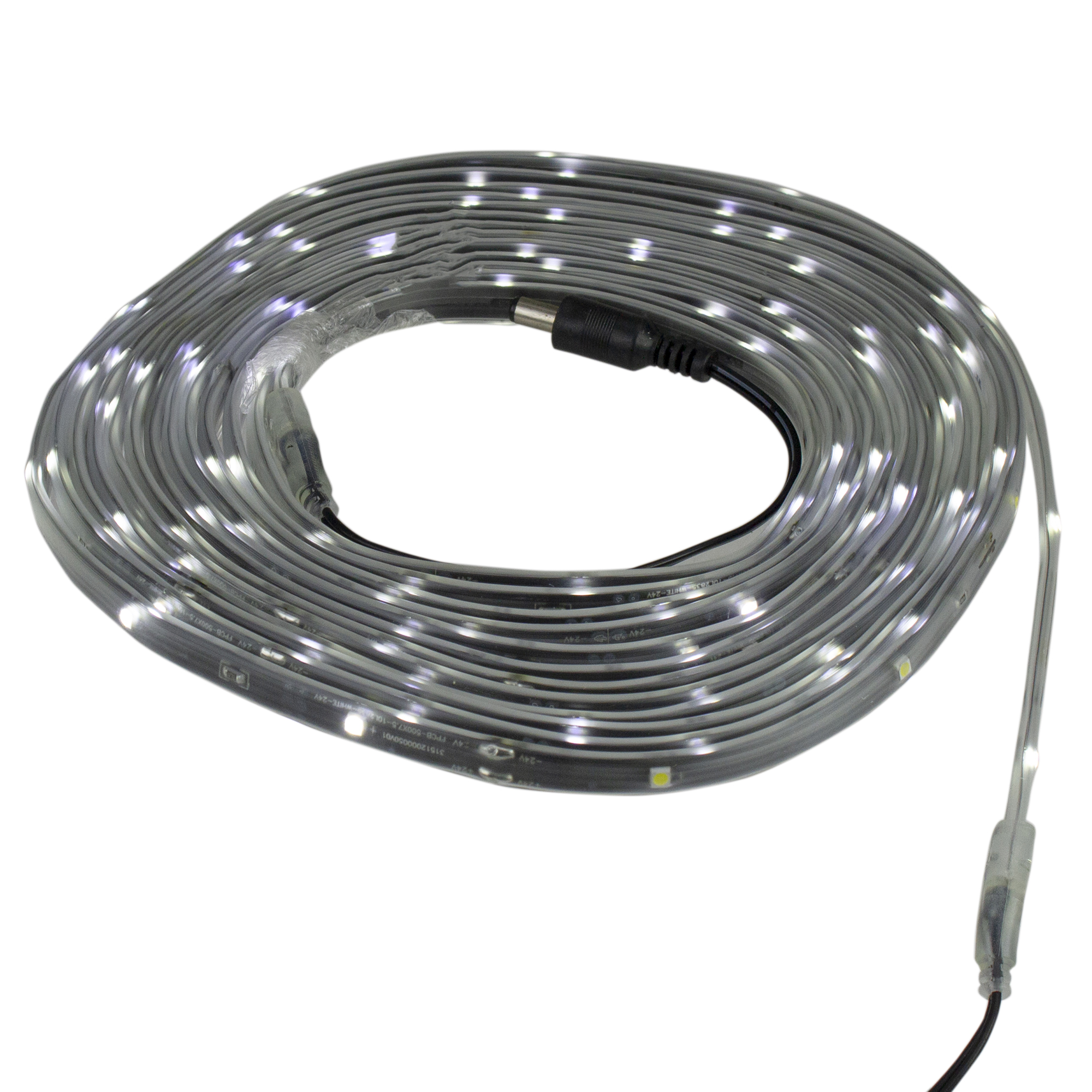 CC Christmas Decor LED Christmas Linear Tape Lighting - Black Finish - Pure White Lights - 18'