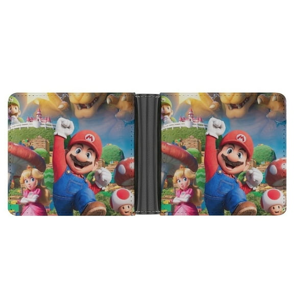Anime Mario Wallet For Men Purse Leather Bifold Wallet Mario Merch for Kids