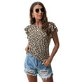 thumbnail image 5 of JWD Summer Ruffle Short Sleeve Knit Tunic Tops Shirts Tank Tee Blouse For Women, 5 of 7