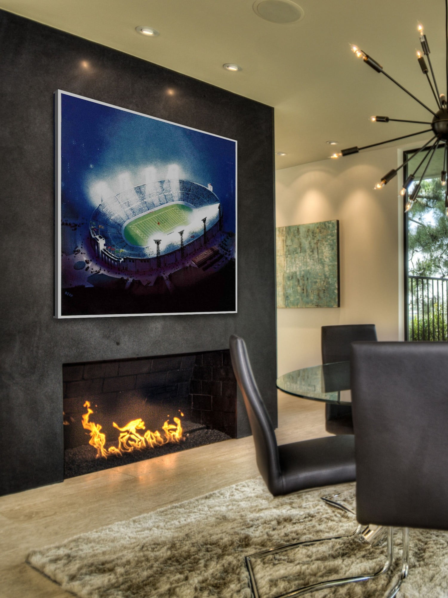 Marmont Hill Football Stadium at Night by Wesley Neff Painting Print on Canvas