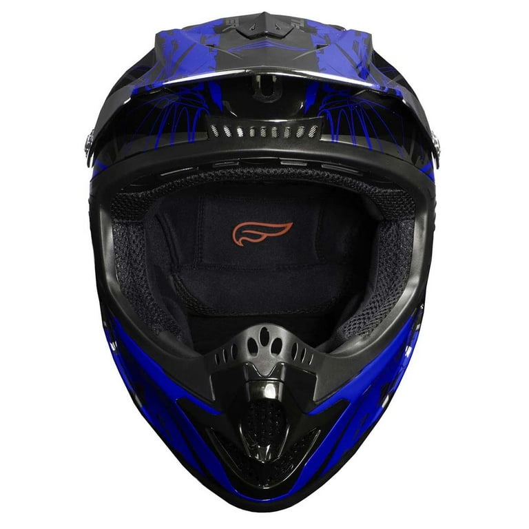 Fulmer 2501123 Youth Blitz MX Helmet DOT Approved Blue Medium Walmart