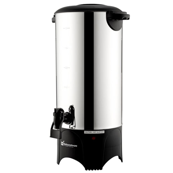Restaurantware Coffee Urn 5 gal Stainless Steel Double Wall Coffee Dispenser With No-Drip Spigot Quick Brew Self-Service Beverage Server For Catering Silver