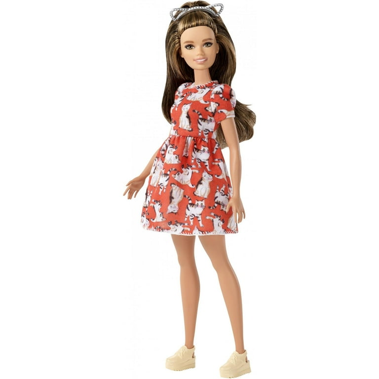 slim fit dress slacks Barbie Fashionistas Doll Curvy Body Type with Brown Hair