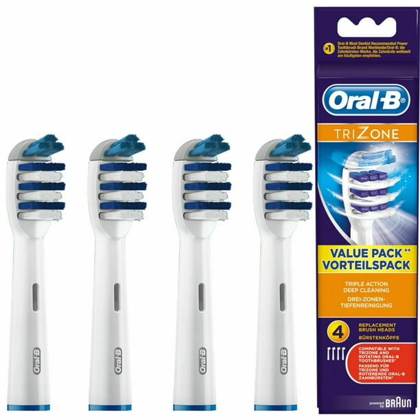 verbannen lenen persoonlijkheid Oral-B Trizone Toothbrush Heads Pack of 4 Replacement Refills - Walmart.com